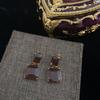 Aretes de Cristal Verde con Pasadores de Plata, Diseño de Nicho para Mujer, Aretes de Alta Gama, Nuevo Estilo 2023, Ligeros y Lujosos