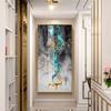 Pintura Decorativa de Entrada Simples, Pintura Vertical de Porcelana de Cristal para Corredor, Decoração de Casa Minimalista com Veado, Luxo Leve