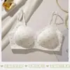 Algodão Puro!! Lingerie Floral de Renda Estilo Francês para Mulheres, Seios Pequenos, Push-Up, Confortável, Respirável, Sem Costura, Sutiã Fino para Meninas Jovens