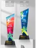 Personalización de Trofeo de Cristal Creativo Madera Maciza Competencia Infantil Medalla de Honor Ceremonia de Premiación de Empleados de Empresa