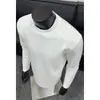 Camiseta de Manga Larga Pesada Moda Americana Primavera/Otoño 2026 Marca de Tendencia para Hombre Versátil Prenda Base Hombro Normal Ropa Hombre