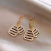 Pendientes Grandes Marrones Estilo Retro de Hong Kong para Mujer Pendientes de Alta Gama 2025 Nuevo Estilo Popular Pendientes de Aro Lisos