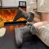 Botas cálidas de caña alta, forradas de polar, con suela gruesa, botas de nieve engrosadas para mujer, nuevas botas de invierno hasta la pantorrilla 2026, zapatos grandes de algodón estilo noreste