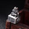 Venta al por mayor plata de ley 925 retro plata tailandesa personalidad creativa hombres bestias divinas de los cuatro sellos de tesoro de riqueza joyería