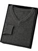 Suéter de cachemira de manga larga con cuello en V para otoño e invierno, suéter para hombre, color liso, cuello de corazón de pollo, camisa básica, jersey de punto interior informal para hombre