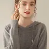 Suéter con Capucha de Cachemir Transfronterizo Capa Base Tejido Holgado Sudadera Fina para Viajar para Mujer Ropa de Abrigo Otoño e Invierno