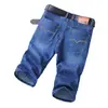 Shorts Jeans de Verão para Homens, Shorts Casuais para Homens de Meia-Idade, Novo Estilo Solto Fino Elástico de Comprimento Médio