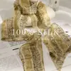 Bufanda de seda georgette con rayas diagonales y lunares blancos y negros, pequeña decoración de chal, 100% seda de morera, versátil