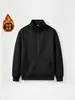 Nova blusa de moletom com capuz e forro de fleece espesso para outono e inverno, peça com zíper, jaqueta de gola alta, roupa esportiva casual para exportação