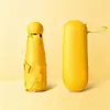 Sombrilla portátil de protección solar para mujer con logo personalizado, doble uso para días soleados y lluviosos, estilo cápsula, diseño minimalista, recubrimiento negro, sombrilla publicitaria
