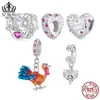 Série de Ação de Graças Aiful Pingente de Peru Combinação de Coração com Contas de Prata Esterlina S925 Joias DIY de Feriado Contas Soltas