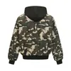 Ropa Vintage Yidao Otoño 2026 Nuevo Estilo Callejero Americano Retro Ropa de Trabajo Camuflaje Patchwork Holgada Versátil Chaqueta con Capucha