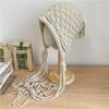 Gorro de lana hecho a mano con gran circunferencia de cabeza para mujer, gorro de punto cálido con protección para las orejas para estudiantes, otoño e invierno, 2023