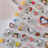 Mismo Estilo Xiaohongshu Adorable Perro Snoopy Arte de Uñas en Relieve Lindo Corazón Femenino Más Vendido Dibujos Animados Pegatinas de Fútbol