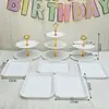 Arranjo de Aniversário Decorações de Mesa de Sobremesas Prateleira de Exibição de Casamento Europeu Mesa de Frutas Bandeja de Plástico para Bolo Suporte para Lanches