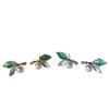 Aretes Estilo Coreano para Mujer, Artísticos y Frescos, Aretes de Perla con Diseño de Hoja Esmaltada, Aguja de Plata 925, Joyería Simple al por Mayor