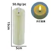 Luz de Vela Electrónica LED con Llama Inclinada y Cabeza de Bala Oscilante, Luz Ambiental Simulada sin Humo para Decoración de Bodas y Cumpleaños