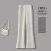 Procesamiento Personalizado Otoño 2026 Pantalones Casuales de Cintura Alta Micro-Campana para Mujer Petite Caída Sueltos Adelgazantes Versátiles Modernos Largos