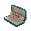 Nuevos Pendientes Colgantes Flip Caja Colgante Sombra de Humo Caja de Cuero PU Hebilla de Hierro Empaque de Joyería Caja de Regalo Mayoreo