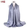 Primavera e Verão novo elegante versátil cor sólida plissado natural chiffon bico fechado lenço lenço lenço em estoque atacado transfronteiriço