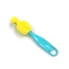 Cepillo para tetinas de hogar, cepillo de limpieza con esponja y mango largo con agujero para colgar y escurrir, para la limpieza diaria de biberones, disponible en varios colores