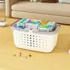 Cesta de Armazenamento de Grande Capacidade Dopamine Multifuncional para Banheiro Manual com Drenagem para Armazenamento e Drenagem da Cozinha Doméstica