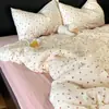 Sábana de Algodón Puro de Doble Capa de Grado A para Maternidad e Infancia, Amigable con la Piel, para Dormitorio de Estudiantes, Cama Individual Infantil, Sábana Ajustable y Funda de Edredón