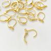 Banho de ouro 14k real que preserva a cor, gancho de orelha simples, gancho de orelha francês com brinco de argola com pingente de mola, acessórios para brincos DIY feitos à mão