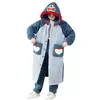 Pijama de Otoño e Invierno para Hombre Espesado de Terciopelo Coral Dibujos Animados Estudiantes y Adolescentes Talla Grande Pijama Conjunto de Ropa para Casa de Invierno