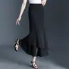 Falda de malla con lunares irregulares y corte sirena, nueva moda otoño 2026, de cintura alta, adelgazante, de longitud media