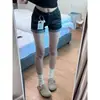 Shorts de Mezclilla Lavada Estilo Retro Americano para Mujer, Nuevo Estilo de Verano, Cintura Alta, Adelgazantes, Versátiles, Ajustados de Línea A, que Resaltan la Cadera, Hot Pants