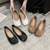 Zapatos de Abuela para Mujer Zapatos Planos 2025 Nuevo Estilo Coreano Versátiles Cuatro Estaciones Zapatos de Tacón Fruncidos Planos para Mujeres Embarazadas