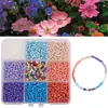 Kit de materiais de contas de semente de vidro de 9 compartimentos para novo produto transfronteiriço, conjunto de miçangas soltas perfuradas coloridas para pulseira DIY
