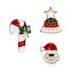 Moda europeia e americana, novas meias de Natal, todas as combinações, árvore de Natal, alce, pintura a óleo, distintivo, pequeno broche, feminino, três peças, atacado