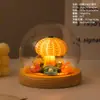 Luz nocturna enchufable de decoración para el hogar muy atractiva con forma de erizo de mar y caracola marina, decoración luminosa para mesa de noche y mesita de noche de dormitorio
