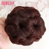 Peluca Femenina Agarrador de Nueve Flores Torcedor de Cabello con Brote de Diamante Conjunto de Cabeza Redonda Completa con Peluca de Diamante Cabello Real Bolsa para Peluca