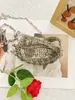 Bolsa Prata Brilhante Personalizada [Exclusivo Transfronteiriço] Bolsa Artesanal Tecida com Contas e Lantejoulas Bolsa para Celular com Alça Longa de Ombro