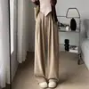 Calça Feminina de Verão Fina Estilo Yamamoto com Caimento Fluido, Solta e Casual, Adequada para Figuras Baixas, Cintura Elástica, Calça de Perna Larga em Seda Gelada