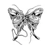 Pegatina de Tatuaje de Araña Mariposa Oscura Blanco y Negro Boceto Flor de Rosa Impermeable Halloween Personalizado Pegatina de Tatuaje para Brazo