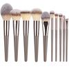 Set de 20 Brochas de Maquillaje con Cerdas de Nylon, Color Champán, Herramientas de Belleza para Exportación Transfronteriza