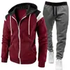 Comercio exterior transfronterizo nuevo conjunto de sudadera deportiva casual con cremallera de moda color block para hombre europeo y americano