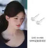 Brincos de Orelha Perfurada em Prata Pura S999 Estilo Igual de Xu Meiyang e Xu Yan com Diamantes para Mulheres, Novos Brincos Populares de 2025 Venda por Atacado