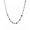 Collar de acero de titanio para hombre, moderno, ligero, de lujo, diseño avanzado, con cuentas de grietas de hielo en blanco y negro, costura de cadena de metal, cadena de suéter de nicho