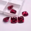 Gema Cuadrada de Corte Multifacético de 5A, Piedra Suelta Forma de Cojín 5 # Rubí Sintético para Incrustaciones de Joyería, Venta Directa del Fabricante de Wuzhou