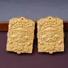 Nuevo Exterior de Thangka Unilateral 4x5 Colgante con Relieve de Dragón Dorado Caja Exquisitamente Tallada Exterior de Thangka