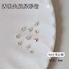 Arte de Unha Ponta Inferior Branca Diamantes de Formato Especial Coração de Pêssego Coração Torto Diamante Grande Quadrado Gordo Ovo de Pombo Cristal Brilhante Múltiplas Facetas Pilha de Diamantes