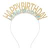 Nueva diadema de cumpleaños con purpurina dorada, seda tipo lluvia, diadema de feliz cumpleaños en inglés, accesorios para el cabello, pastelería para fiesta, sombrero de cumpleaños