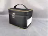 Bolsa de Cosméticos con Texto Impreso, Bolsa de Salón de Belleza, Artículos de Tocador para Almacenamiento, Bolsa de Cuidado, Borde Blanco Cuadrado, Rojo Grande