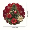 Tenu Comercio Exterior Más Vendido Set de 4 Posavasos Redondos con Estampado de Árbol de Navidad Rojo Decoración Navideña, Antideslizantes y Duraderos, Estilo Americano