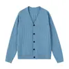 Artesano Aficionado 2025 Estilo Británico Color Sólido Ajuste Delgado Texturizado Tejido Fino Cárdigan Moda Simple Tendencia Rayas Hombre Cuello en V